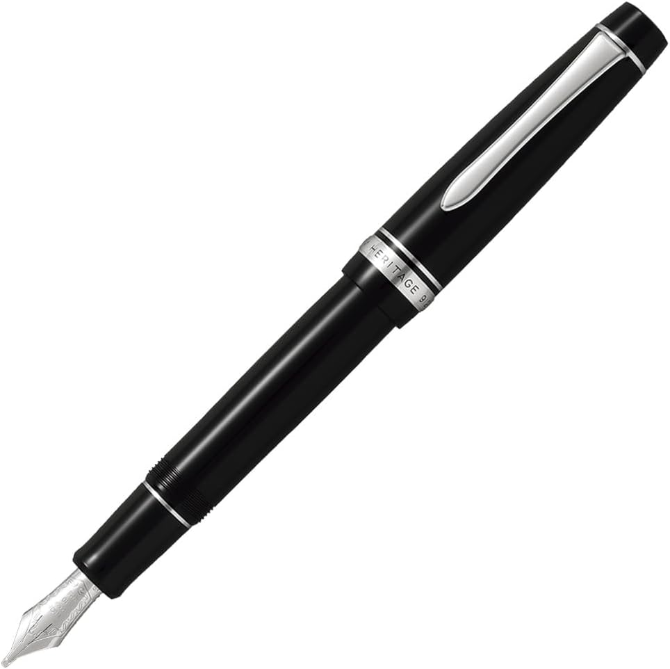 Pilot Fountain Pen Custom Heritage 912, Black Body, FA-Nib (FKVH-2MR-B-FA)