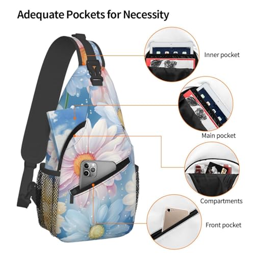 Mochila cruzada colorida con patrón floral para adultos miniatura 4