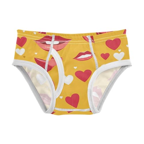Lips Kiss Heart Pattern Love Boys Toddler Cotton Kids Underwear Breathable Children Panties