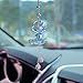 YOYLMAL Bling Diamond Car Hanging Accessories for Women, Cute Crystal Bear Car Rear View Mirror Charms Pendant Lucky Hanging Ornament Car Interior Decorations (Blue)