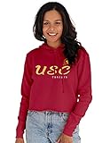 Blue 84 Women's USC Trojans Vintage Crop Hoodie, Usc Trojans Cardinal, Large