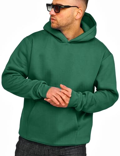 behype. Herren Oversize Hoodie Kapuzenpullover Einfarbig Basic Heavy Blank...