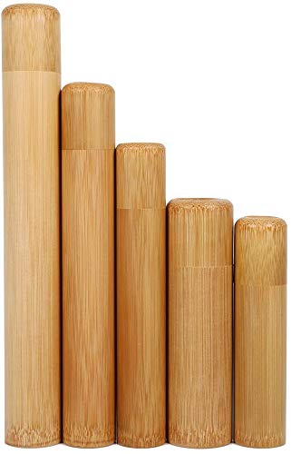 Barattolo Da Tè In Bambù Naturale - Fatto A Mano, 5x15 Cm, Per Conservazione Tè E Spezie - Foto 6