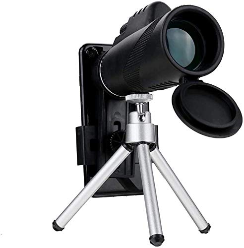 ZJFHEYUO Binoculares de Alta Potencia, telescopio monocular 40x60 HD, Mini monocular Impermeable con Soporte para teléfono Inteligente y trípode, telescopio de observación con ocu