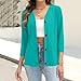 Women's V Neck 3/4 Sleeve T-Shirts Button Down Cardigans Casual Solid Tunic Tops Basic Tees Blouses Turquoise