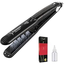 DORISILK Steam Straightener للشعر ، صالون احترافي من الحديد المسطح بالبخار سيراميك Tourmaline Vapor Steam Ionic Straightening Iron 2 في 1 مصفف الشعر و Curler Dual Voltage قابل للتعديل
