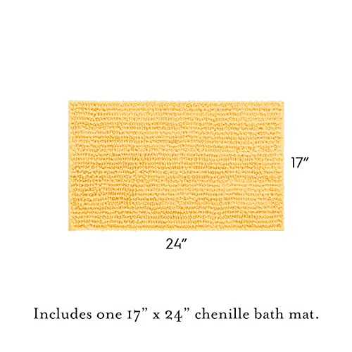 Laura Ashley Butter Chenille 17" X 24" Bath Mat, Yellow #TOP3