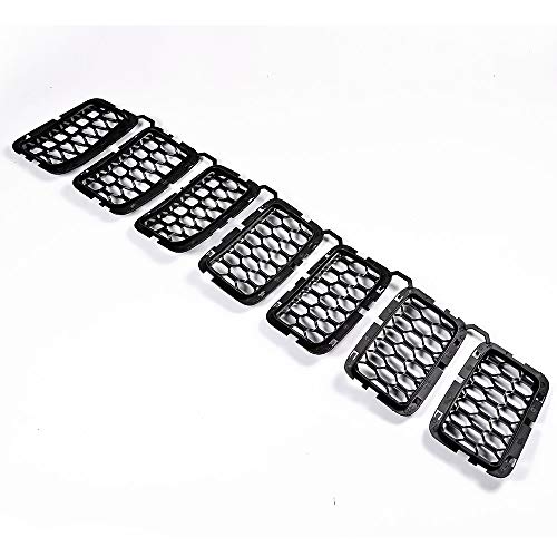 7Pcs Black Honeycomb Front Mesh Grilles Inserts Car Grill Compatible With Jeep Grand Cherokee 2017 2018 2019 2020 #TOP6