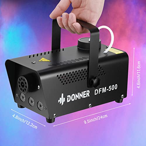 Donner Fog Machine With 13 Colors, 500W And 2000Cfm Party Smoke Machine With Rgb Led Light, Indicate Light Automatic Control With 2 Wireless Remote Controls For Halloween Festival Wedding #TOP3