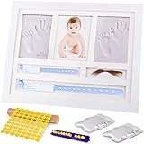 🥐Nombre personalizable:Se crea el marco de fotos de regalo original,y el paquete de pegatinas provisto hace que la foto de su hijo sea única.Escriba el nombre de su hijo en el momento en que el molde está hecho en la arcilla,y Siempre podrá recordar sus huellas de manos y pies.