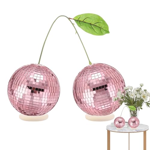Palla Da Discoteca In Ciliegia – Decorazione Da Appendere In A Specchio Da 15 Cm | Decorazione Da Tavolo Con Palline Di Ciliegia | Ornamento Per Feste Di Club, Matrimoni, Bar, Feste, Pe