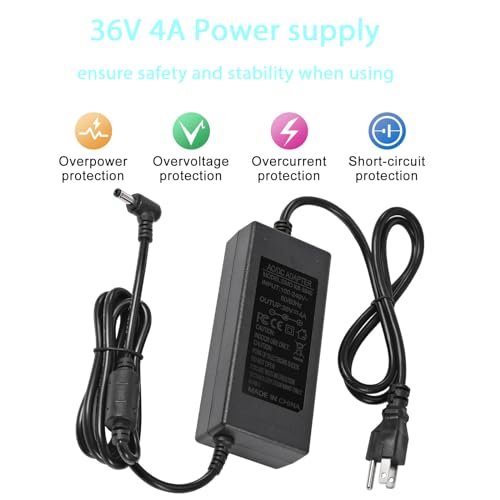 36V 4A Power Supply Adapter 100-240V AC to DC 144W Power Transformer 5.5mm x 2.5mm/2.1mm DC Output Jack 36V Volt AC Power Supply for LED Lights LED Driver CCTV Security System Inkjet Printer2