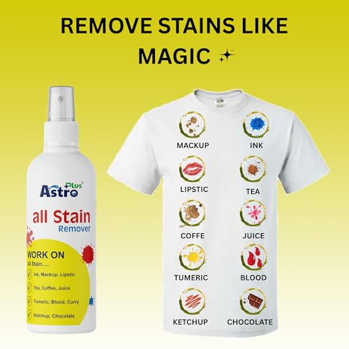 Image of Astro Plus+ 100ML Stain Remover Spray for Clothes | Suitable for All Fabrics | Toxin-free Easy to Carry | Eco-friendl Clean Grease All color Stain Remover Fabric, Carpets, Linens, Laundry
