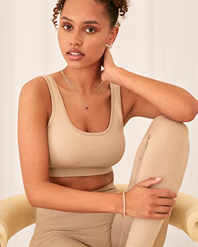 PAVOI 14K Gold Plated Layered Necklaces for Women | Gemstone Pendant Figaro Chain Necklace | Carnelian, Green Aventurine, Malachite Layering Necklace4