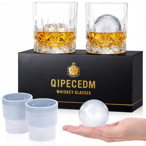 Qipecedm Old Fashioned Whiskey Glasses, Set of...
