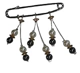 Remonte curricán novia – gota – Marfil y Gris oscuro. Joyas matrimonio, compuesto de redonda perla 6 MM y flor 6 mm de cristal de Swarovski. Altura de los hilos 5 cm, tamaño alfiler, longitud: 5.5 cm x altura: 1 cm. Creación artesanal.