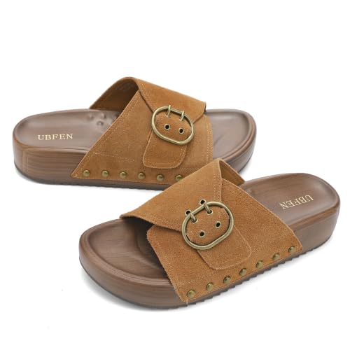 Image of UBFEN Womens Platform Slide Sandals
