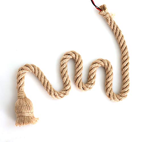 Alloet Single Head Vintage Industrial Hemp Rope Pendant Lighting E27 Base Lamp Cord, Hanging Light For Dining Room, Bedroom, Cafe And Club #TOP6