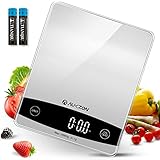 【User-friendly Báscula Digital】: La Balanza de Alimentos Digital Profesional de cocina está equipada con vidrio templado reforzado, anti arañazos, a prueba de polvo y resistente al agua, la superficie de la Peso Comida de Cocina electrónica es fácil de limpiar y mantener. La pantalla LED de alta definición más grande le ayuda a leer el valor fácilmente incluso con poca luz.