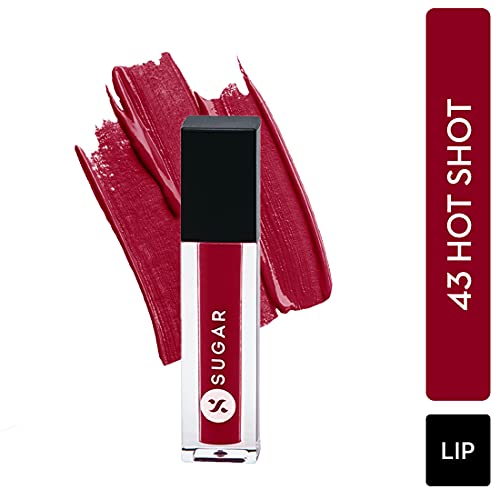 Image of SUGAR Cosmetics Smudge Me Not Liquid Lipsticks for Women | Transferproof & Waterproof | Lasts 12+ Hours | Matte Lipstick | 1.1ml - 43 Hot Shot
