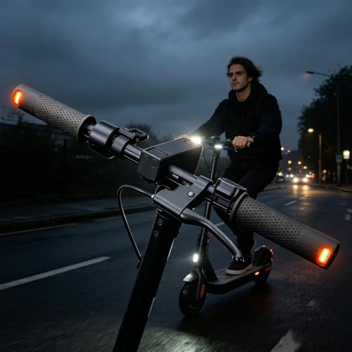 Poignées de poignée de scooter E clignotants LED pour éviter les angles morts