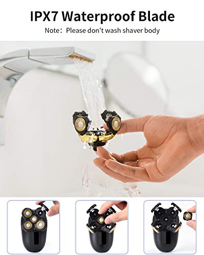 Head Shavers for Bald Men, OriHea USB Cordless Wet And Dry Razor. IPX7 Waterproof Shaving Kit, Rotary Bald Head Shaver Grooming Kit with Facial Beard Trimmer, Nose Hair Trimmer