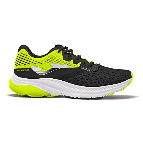 Joma Hombre Zapatillas para Correr, Negro Amarillo Flúor, 36 EU
