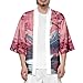 DOSLAVIDA Men's Japanese Kimono Jacket Set Stylish Open Front Coat With Shorts Chinese Style Printed Cardigan Suits