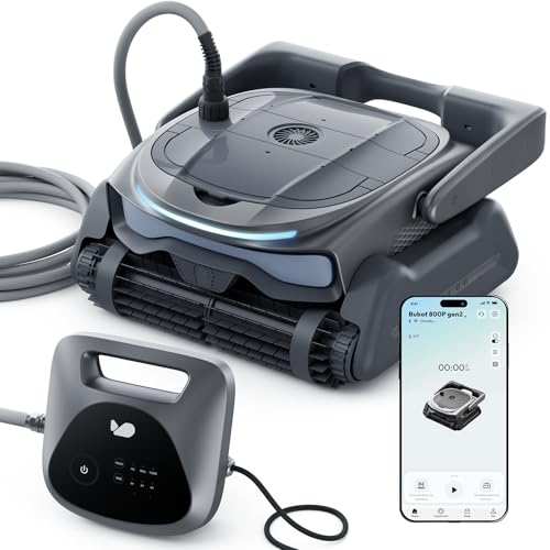Image of (2026 New) BUBLUE Bubot 800P Gen2 Robotic Pool Vacuum,Cleans Floor /Wall /Waterline /Shallow Area,Powerful Suction Pool Cleaner,Smart Navigation,App Control & Scheduling for Pools up to 1,076 Sq.Ft.Grey