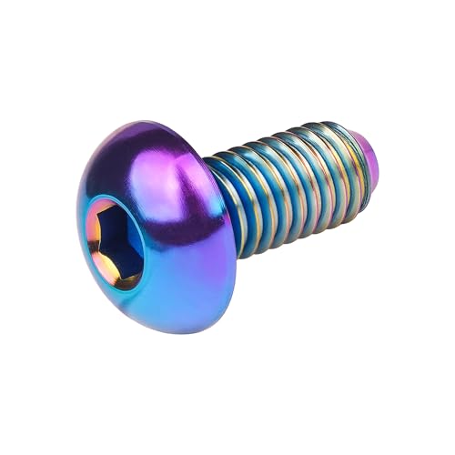 Image of Titanium Bolt M4x6 8 10 12 15 20mm Hex Head Screws for Bicycle Pack of 4 (Rainbow, M4x8mm)