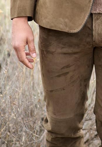 Mens Casual Faux Suede Pants Classic Fit Elastic Waistback Slacks Comfort Trousers3