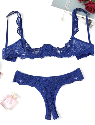 Image of Avidlove Sexy Lingerie Set for Women Lace Bra and Panty Sets Underwire Push Up Lace Lingerie Set XS-XXL