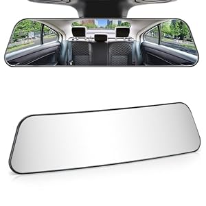 JOYTUTUS Rearview Mirror, 12 Inch Panoramic Interior Clip-on Wide Angle Convex Universal Rear View Mirror to Reduce Blind Spot Effectively for More Car SUV Trucks -Clear