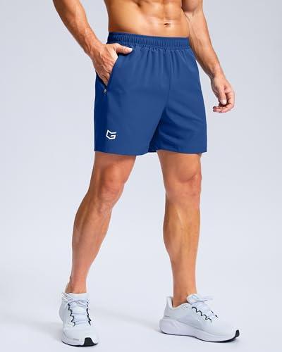 Image of G Gradual Men's Athletic Running Shorts with Zipper Pockets Quick Dry 7 inch / 5 inch / 9 inch Workout Gym Shorts for Basketball Hiking