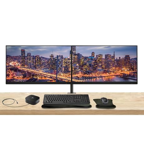 Image of HP Series 5 Pro 24-inch 524pu FHD 1080p LCD Monitor 2-Pack Bundled with Daisy Chain, Desk Mount Dual Stand, USB-C Multiport G5 Dock, MK270 Wireless Keyboard & Mouse, Gel Mouse & Wrist Pad