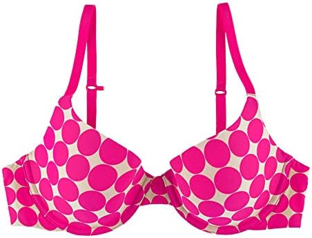 Undies.com Women's Classic Underwire Microfiber Adjustable T-Shirt Bra, Mod Dot, 34C