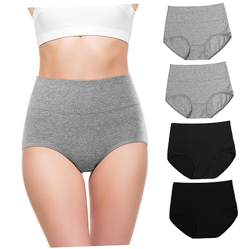 Braguitas de mujer iplusmile talle alto en pack de 4 piezas ropa interior elástica suave