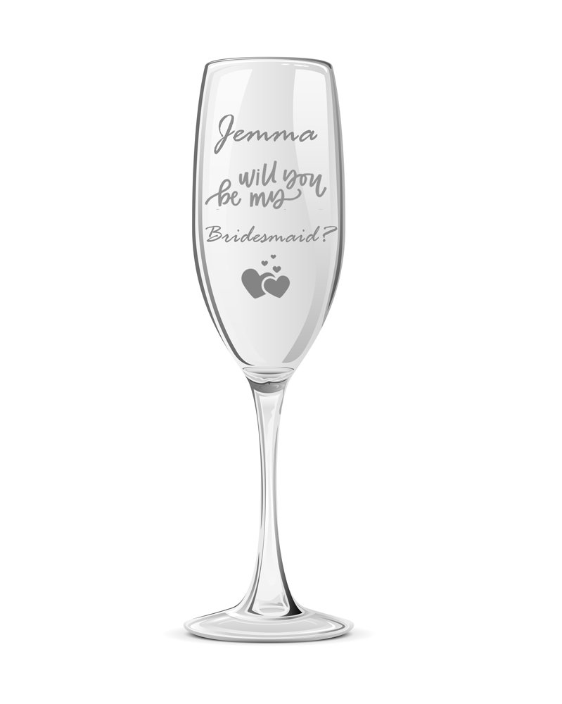 Ukgiftstoreonline Girls Transparent Personalised Will You Be My Bridesmaid Champagne Glass
