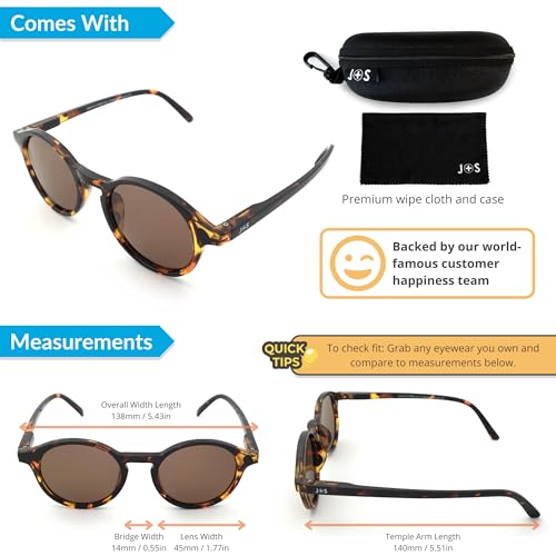 J+S Hali Small Round Polarized Sunglasses for Women Men | Spring Hinge Frame | Polarized 100% UV 400 | Medium-Small Fit4