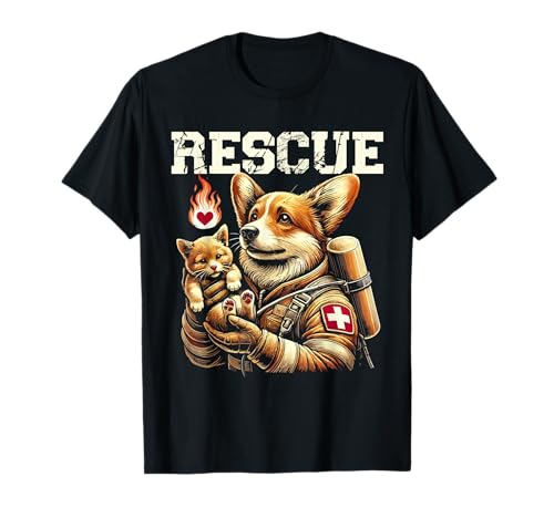 Corgi Rescue Rescue Animal Rescue Lover, rescatador de mascotas Camiseta