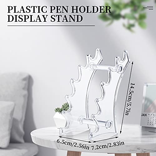 Jetec 2 Pieces Plastic Pen Holder Stand 6-Slots Pencil Display Makeup Brush Rack Organizer Vertical Pencil Show Tool Rack Acrylic Pen Holder for Office Home(Clear) - Image 3