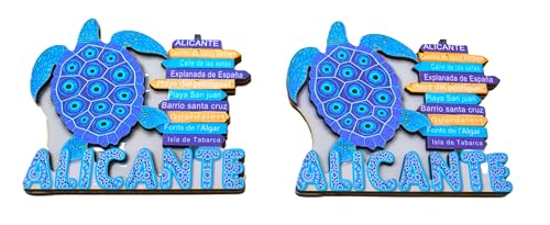 2 x Alicante San Juan Altea Benidorm Santa Pola Calpe Finestrat imán de Nevera. Flamenco español. Bandera de españa. Abanico sevillana