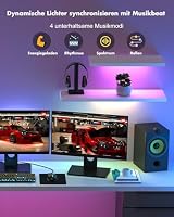 LED Streifen, USB, RGB, Timer Einstellung, Lichterkette mit Fernbedienung, Musik-Synchronisation, Farbwechsel, Band-Lichter für Beleuchtung, 2 m – Ansicht 4