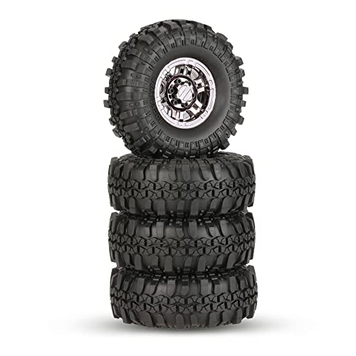 Goolsky 4Pcs Austar Ax-4020C 1.9 Inch 110Mm 1/10 Rock Crawler Tires With Beadlock Wheel Rim For D90 Scx10 Axial Rc4Wd Tf2 Rc Car #TOP2