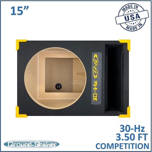 Image of 30HZ Reinforced Competition Single Ported Sub Box Sub Woofer Enclosure Speaker Box Car Audio Subwoofer Ground Shaker Box Ground-Shaker (Goku Yellow, 15 inch)