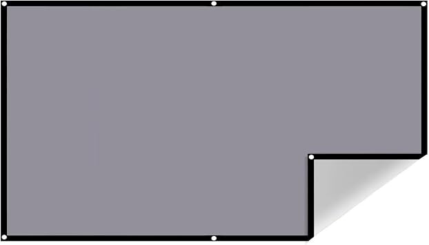 110 Inch High Brightness Portable Projector Screen 34/169/1610 Blackout Projector Curtain Metal Reflective Fabric with Black Border & Eyelets with Hooks, Easy to Carry and Store, Perfect Portal 16