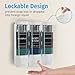 Xlxker Shower Soap Dispenser Wall Mounted No Drill, 3 Chamber Shampoo and Conditioner Dispenser for Bathroom Hotel Large Capacity