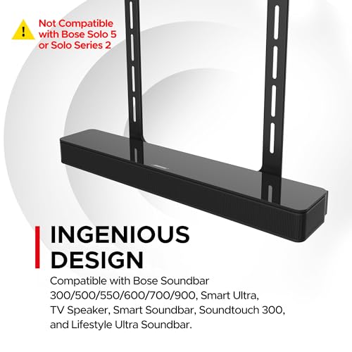 Sound Bass Universal Under TV Mount, Compatible with Bose Smart Soundbar 300 500 550 600 700 900, Lifestyle Ultra, TV Speaker, Invisible Once Fitted, Easy Way to Mount Your Sound Bar Black by Sound Bass - Image 5