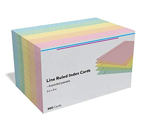 1InTheOffice-Index-Cards-3-x-5-Ruled-Pastel-Colored-Assorted-300Pack