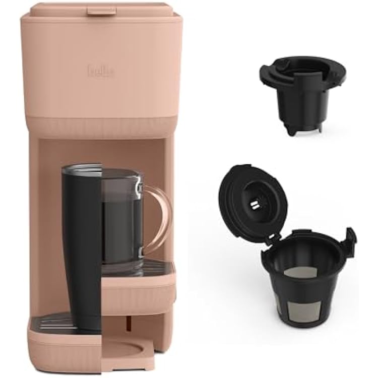 BELLA Single Serve Coffee Maker, K Cup & Coffee Ground Compatible with Removable, Adjustable Drip Tray, Auto Shutoff & Reusable Dishwasher Safe Accessories, Brews 6oz to 14oz, 1000 Watt, Blossom